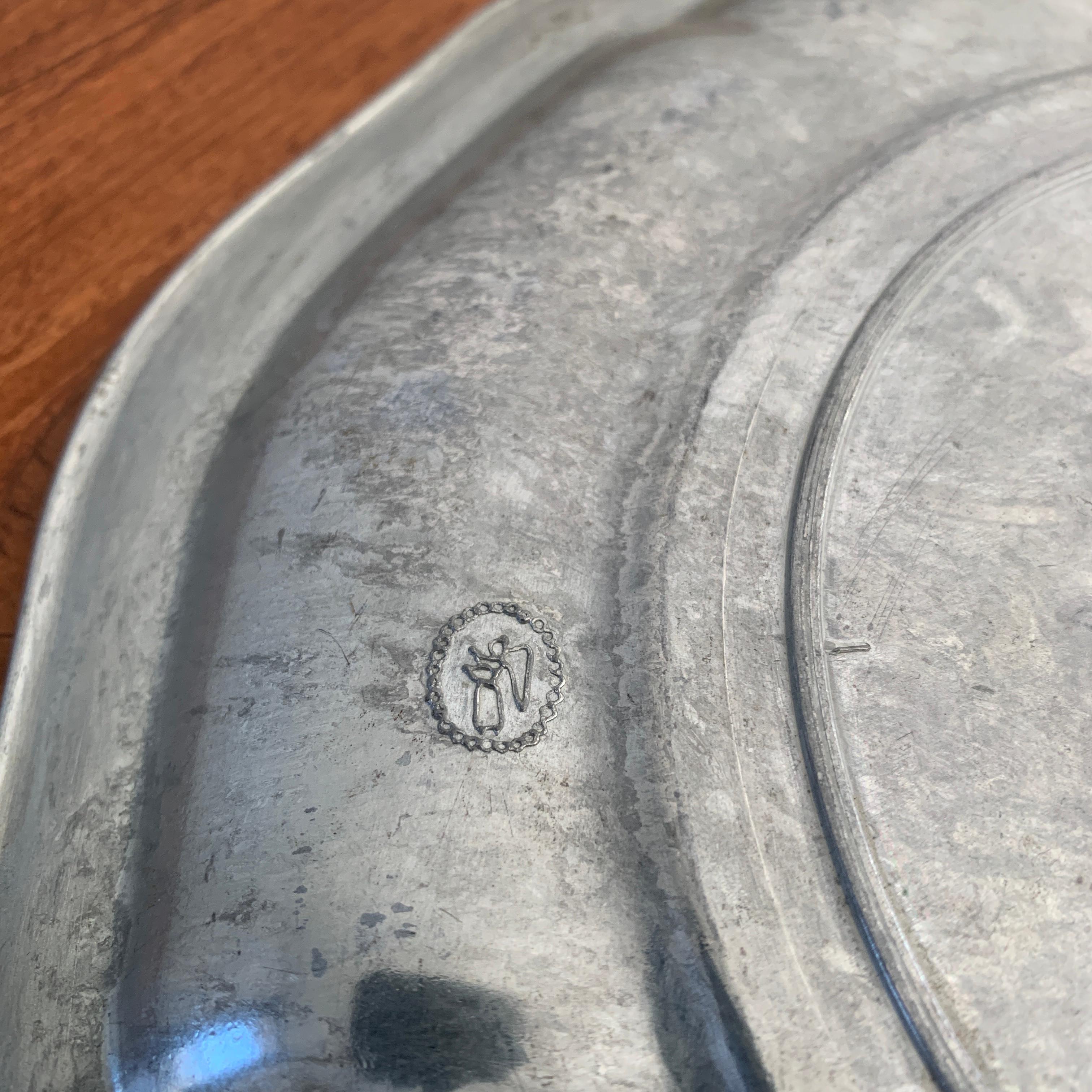 Mid-20th Century Pewter Wall Plate 3