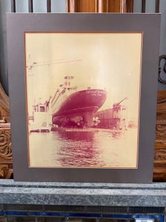 Mid 20th Century Photo of the SS United States in Dry Dock