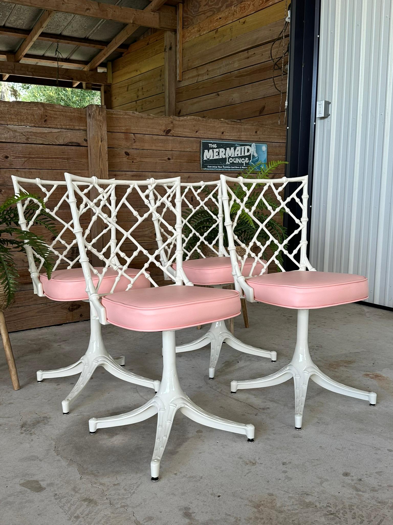 Hollywood Regency Mid-20th Century Phyllis Morris for Kessler Aluminum Powder Coated Custom Uphols