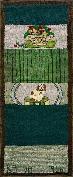 Mid-20th Century Pictorial American Hooked Rug ( 1'8" x 4' - 51 x 122 )