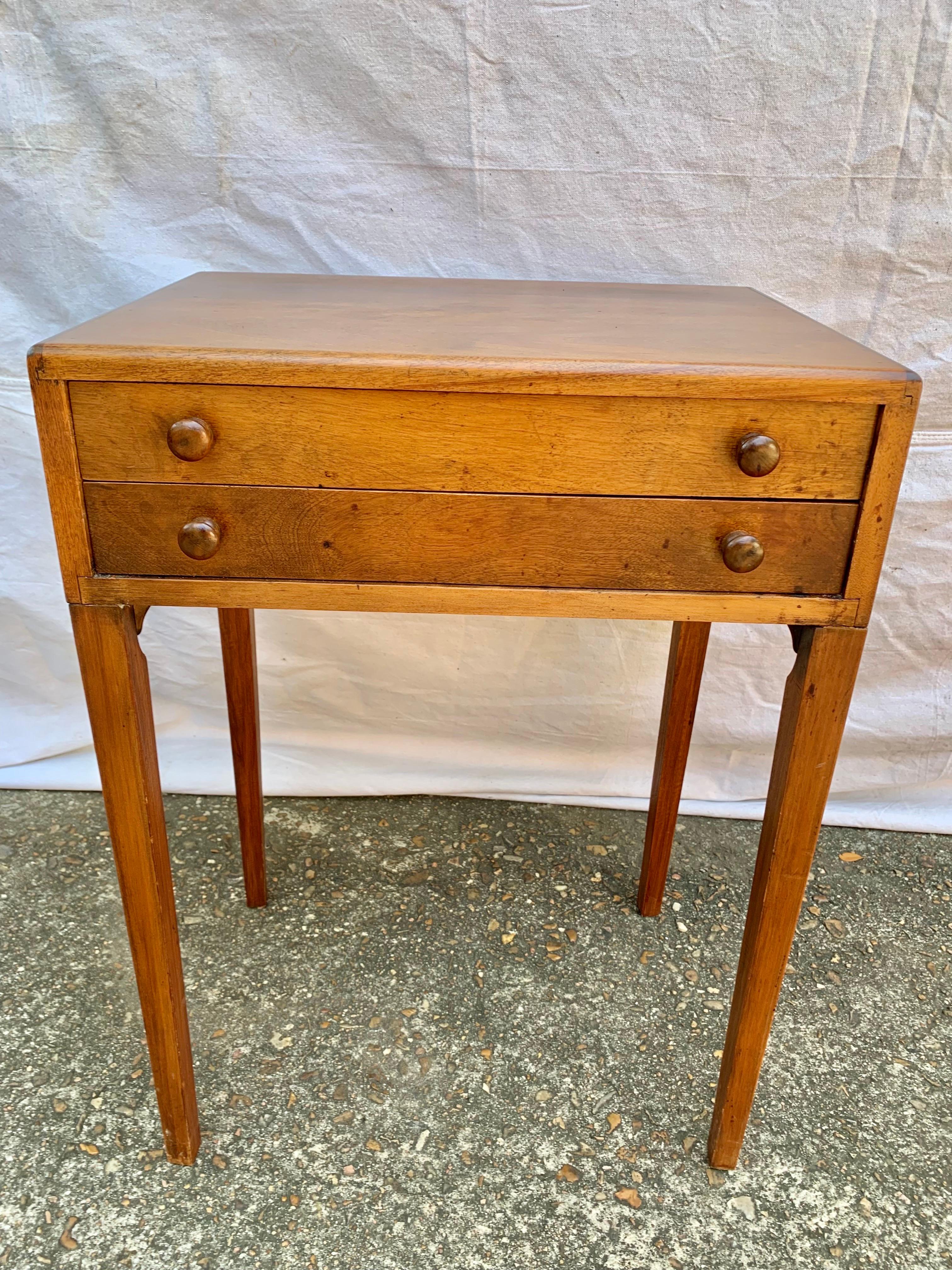 Mid 20th Century Pine Two Drawer Side Table For Sale 7