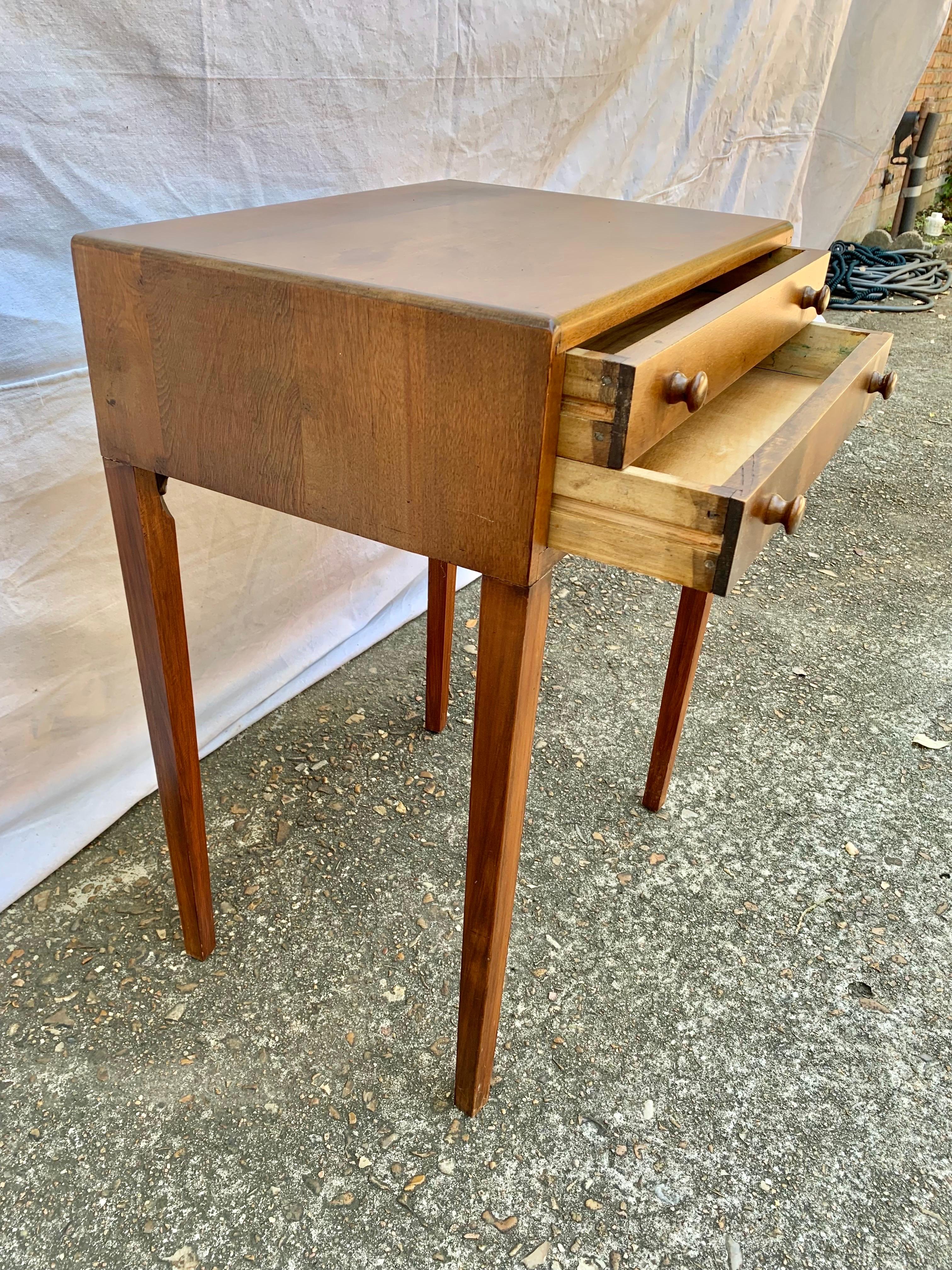 Mid 20th Century Pine Two Drawer Side Table For Sale 3