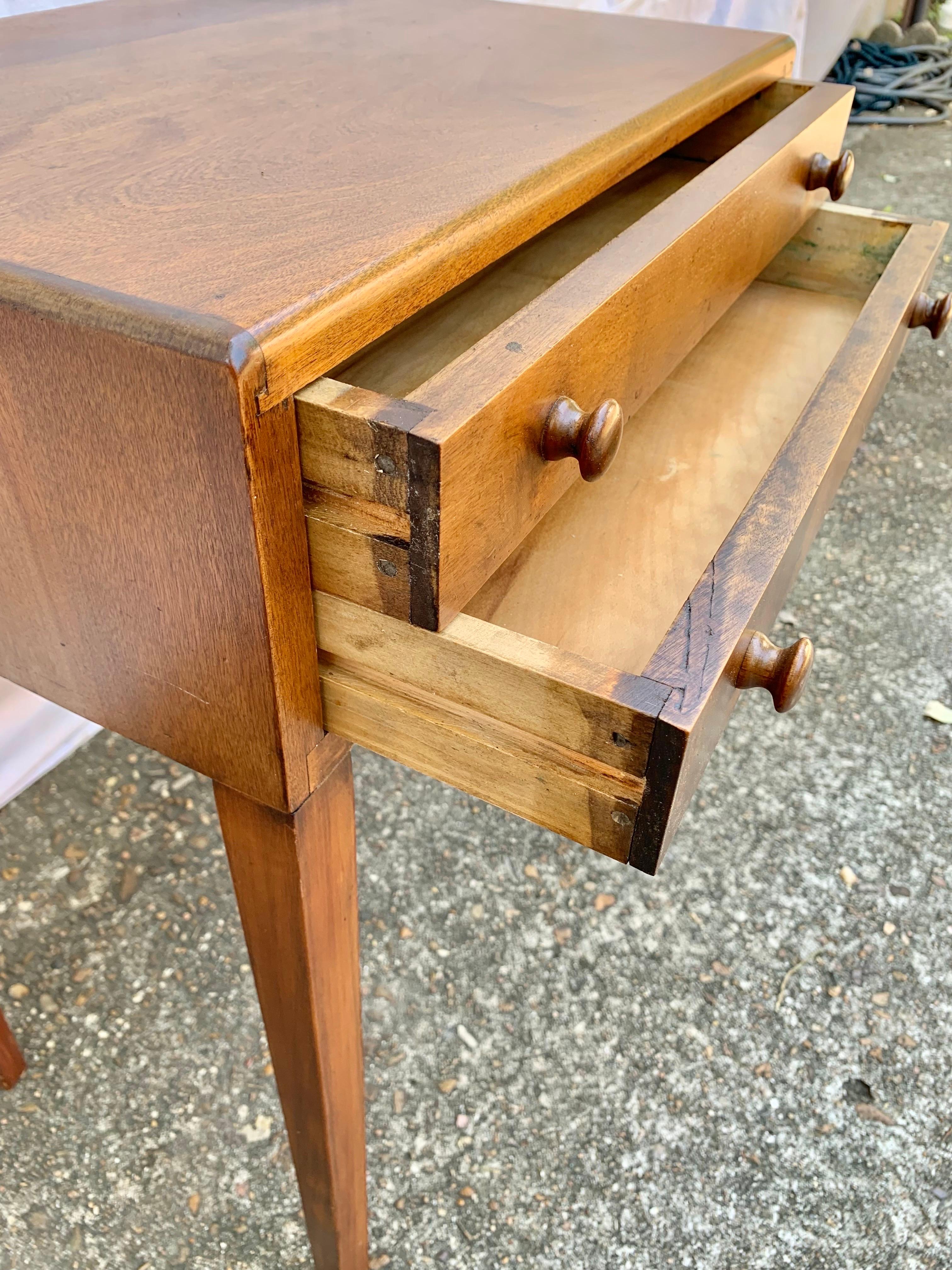 Mid 20th Century Pine Two Drawer Side Table For Sale 4