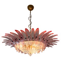 Lustre Murano rose du milieu du 20e siècle