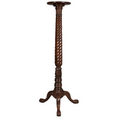 Mid-20th Century Plant Stand, William IV Revival Torchère in Dark Mahogany
