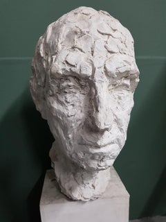 Mid-20th Century Plaster Bust of a Man, Signed Sloimovici Dated 1952