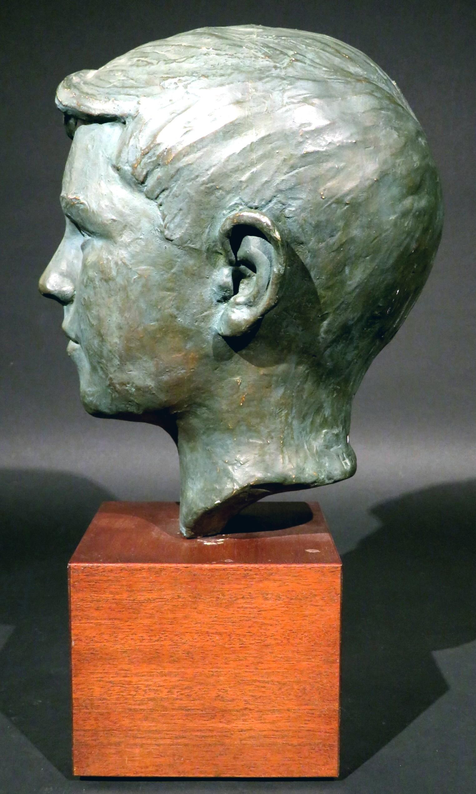 Canadian Signed Mid 20th Century Plaster Bust of a Young Man by Harold Sampson Pfeiffer For Sale