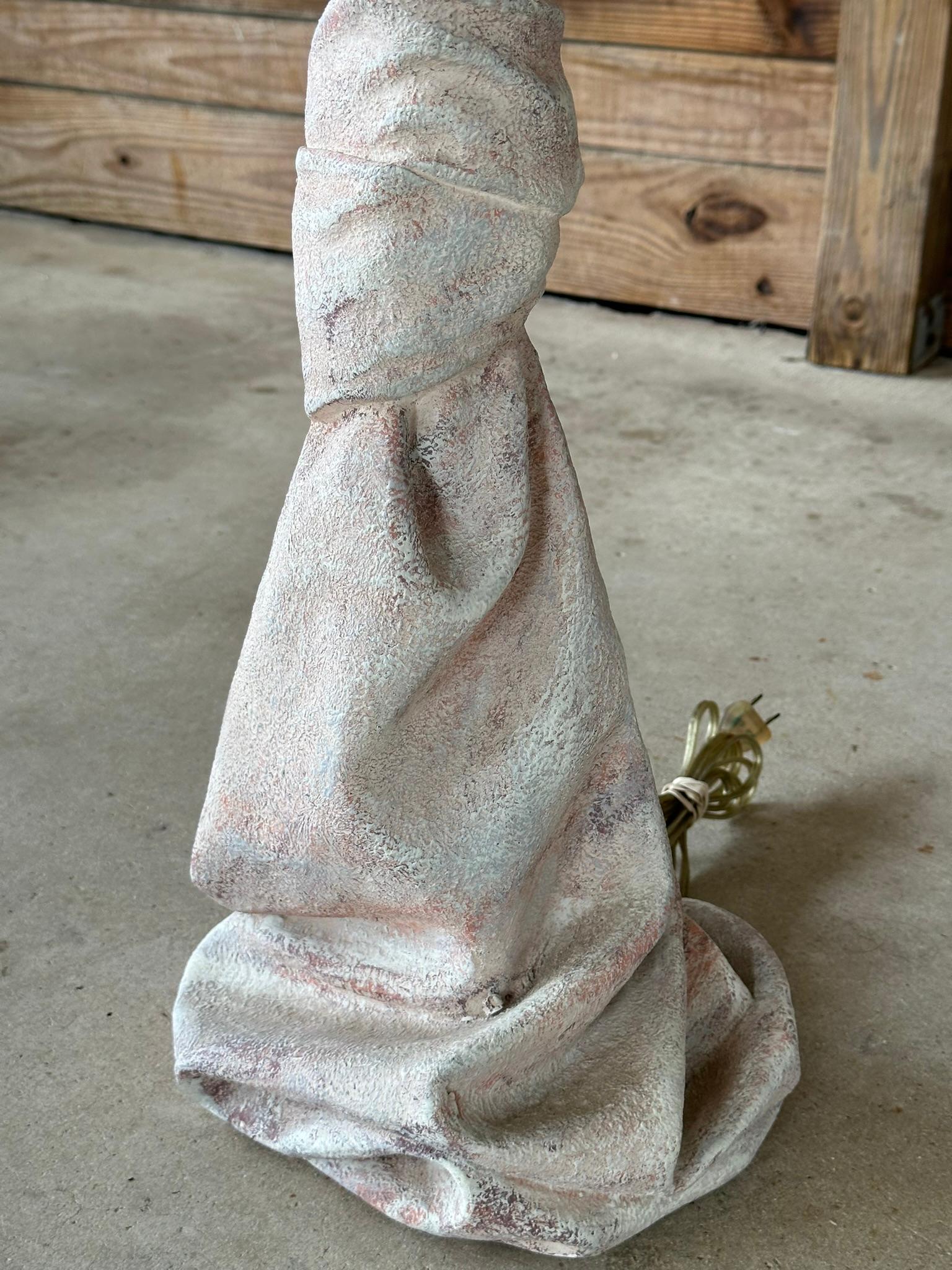 Mid-20th Century Plaster Draped Knotted Table Lamps Attributed to John Dickinson 6