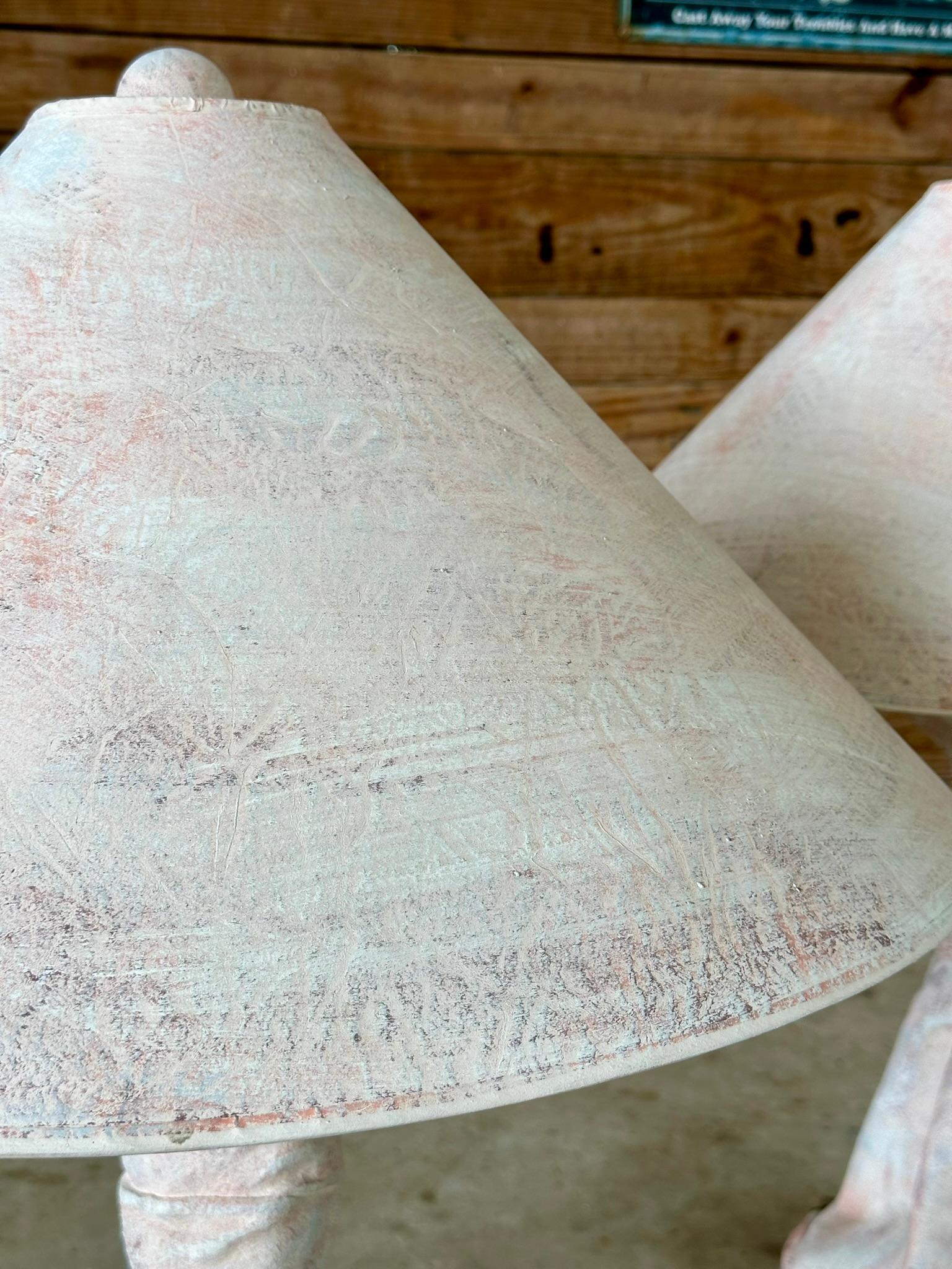 Mid-20th Century Plaster Draped Knotted Table Lamps Attributed to John Dickinson 1