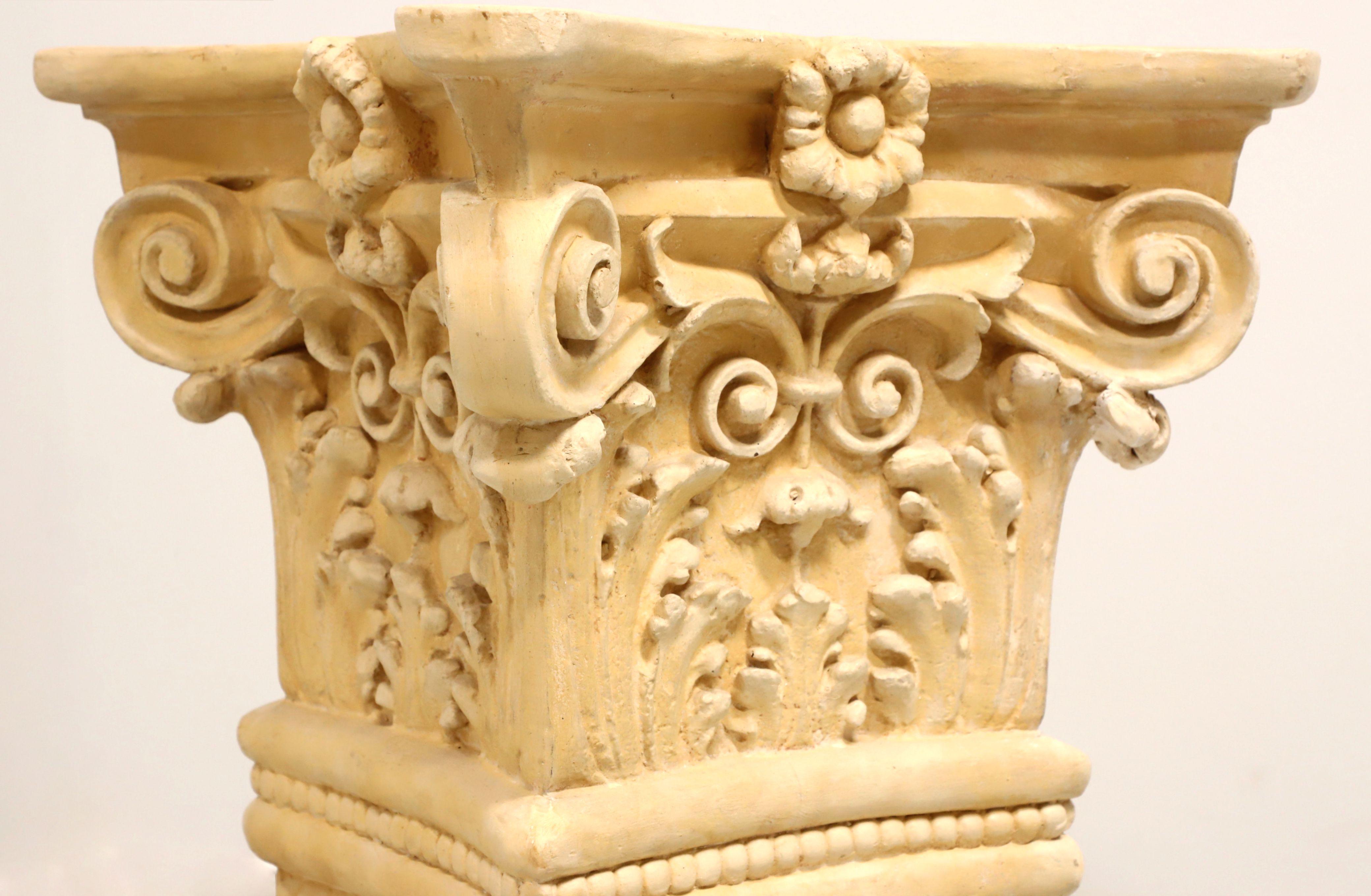 Mid 20th Century Plaster Neoclassical Ornate Pedestal Dining Table Base 1