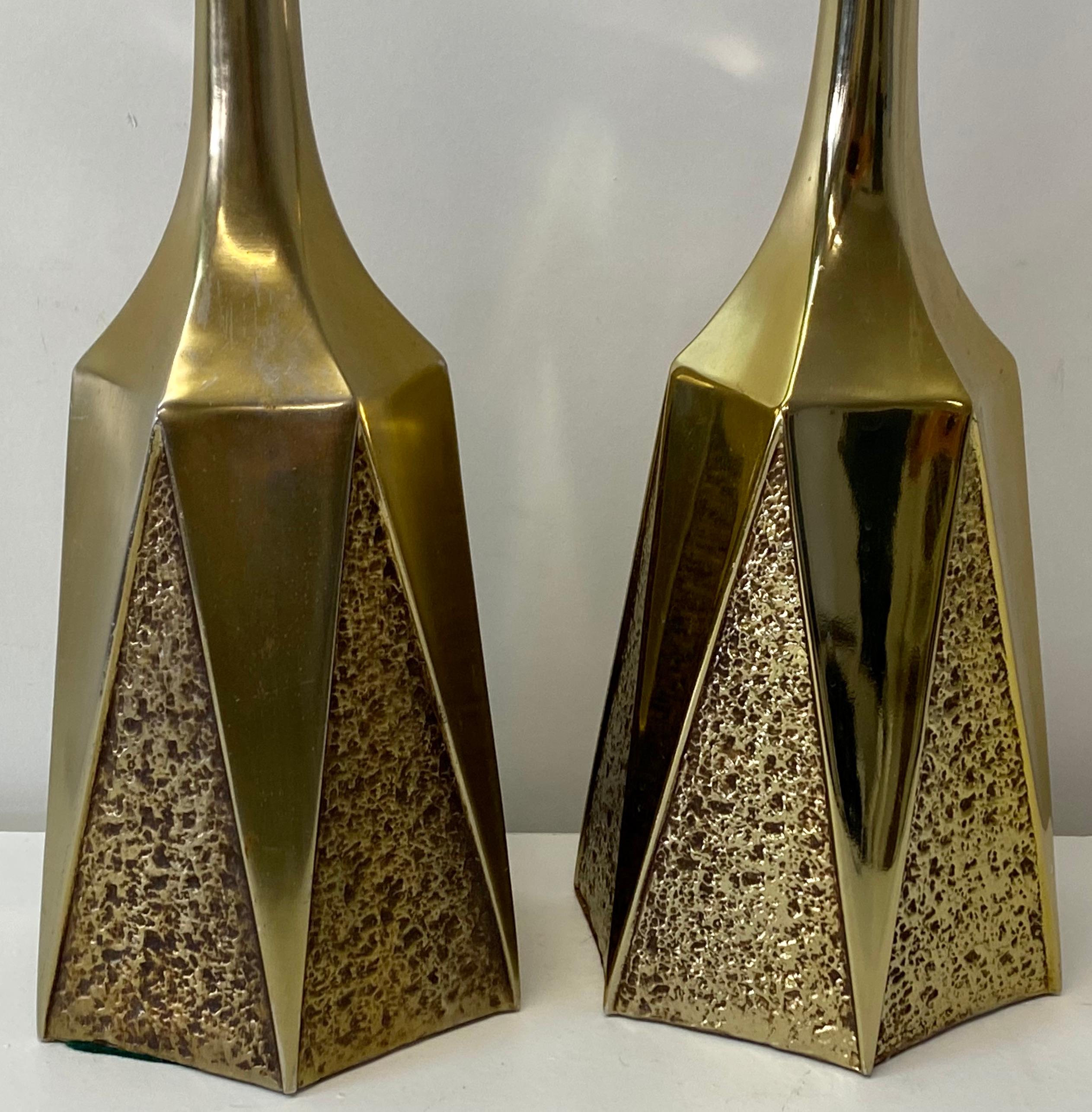 Mid-Century Modern Mid 20th Century Plate Brass Table Lamps by Laurel Lamp Co., C.1950s For Sale