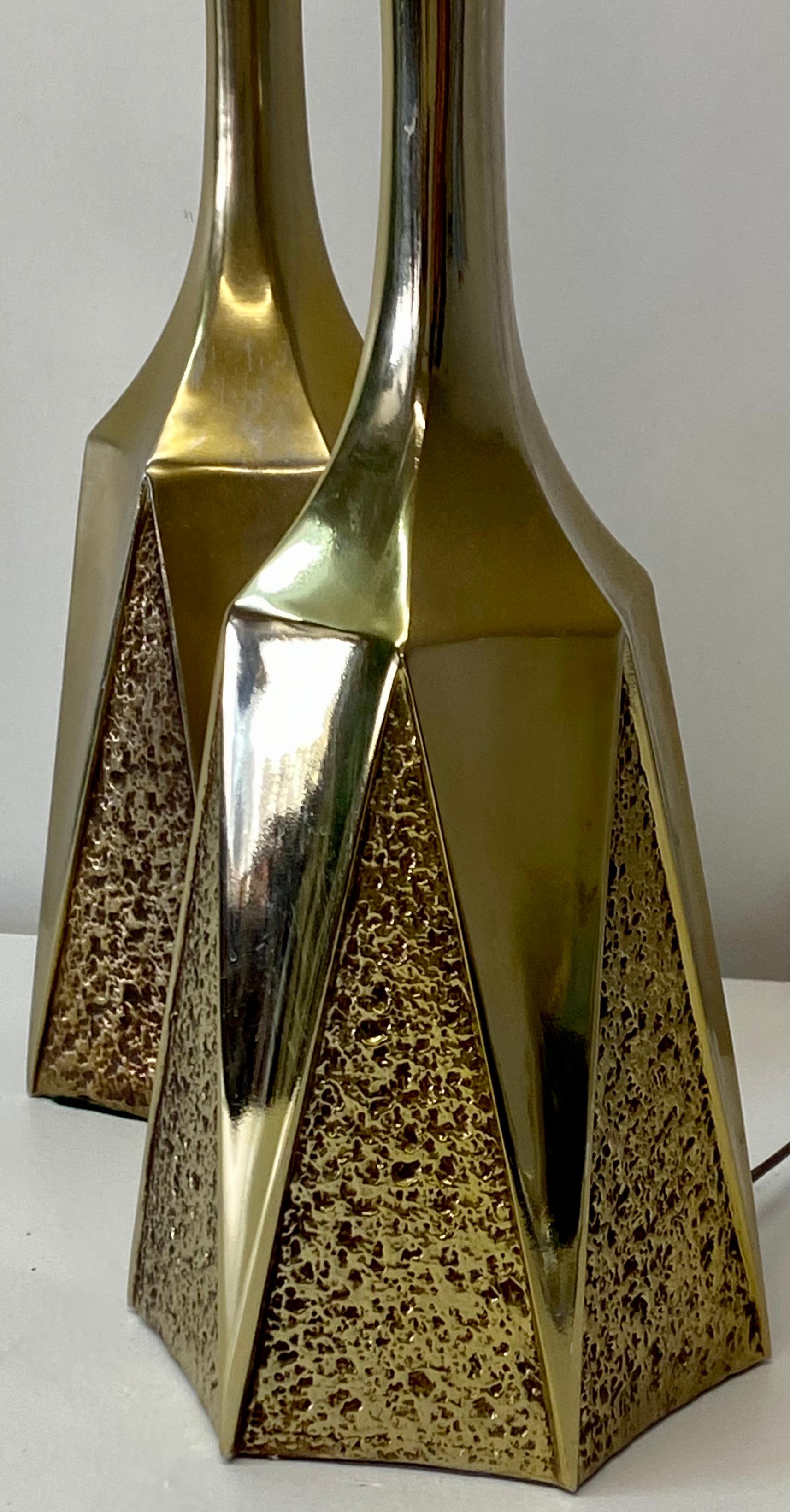 Plated Mid 20th Century Plate Brass Table Lamps by Laurel Lamp Co., C.1950s For Sale