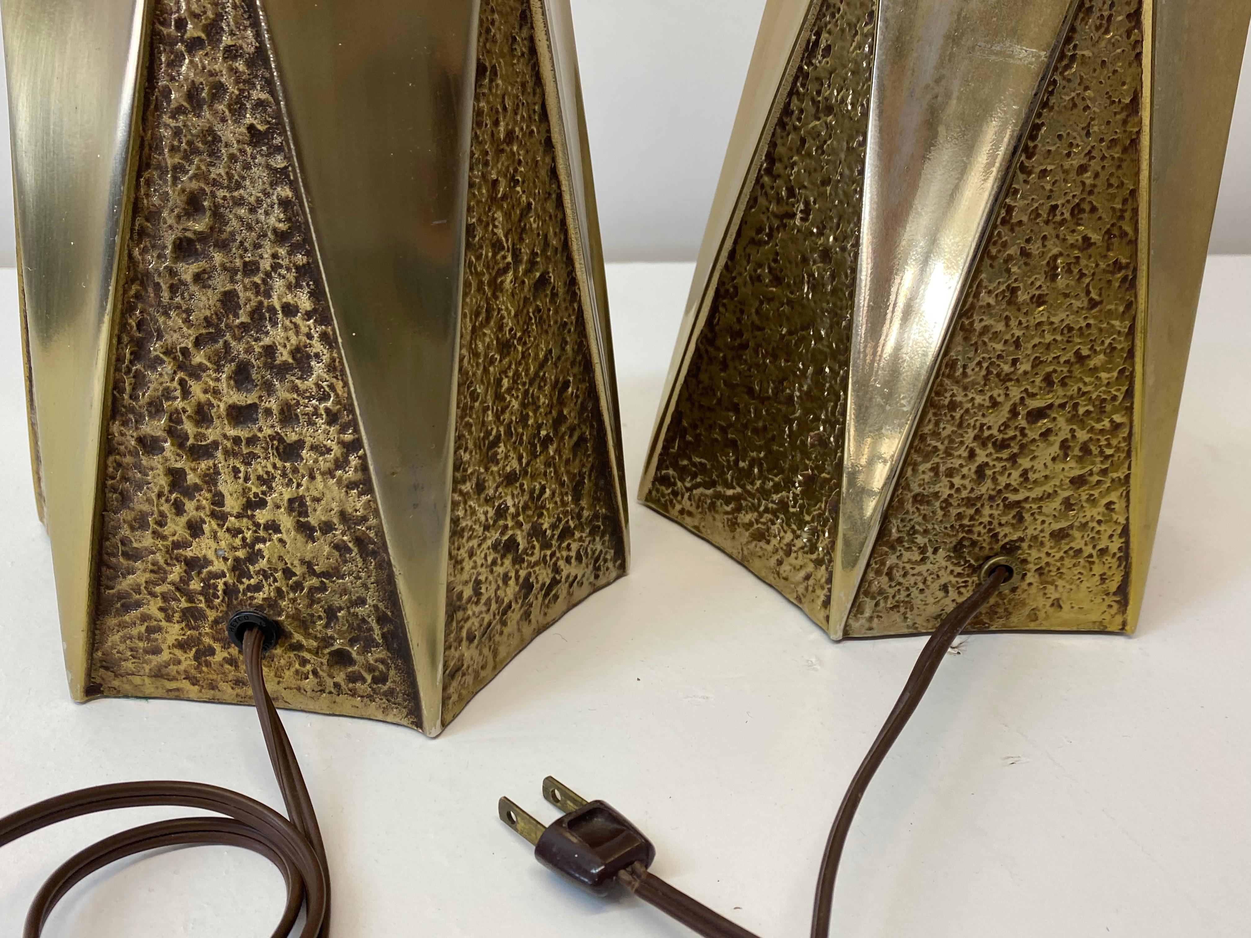 Mid 20th Century Plate Brass Table Lamps by Laurel Lamp Co., C.1950s For Sale 1