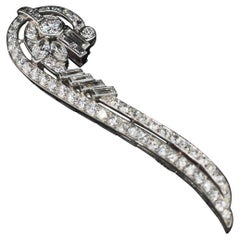 Mid 20th Century Platinum Diamond Hairclip