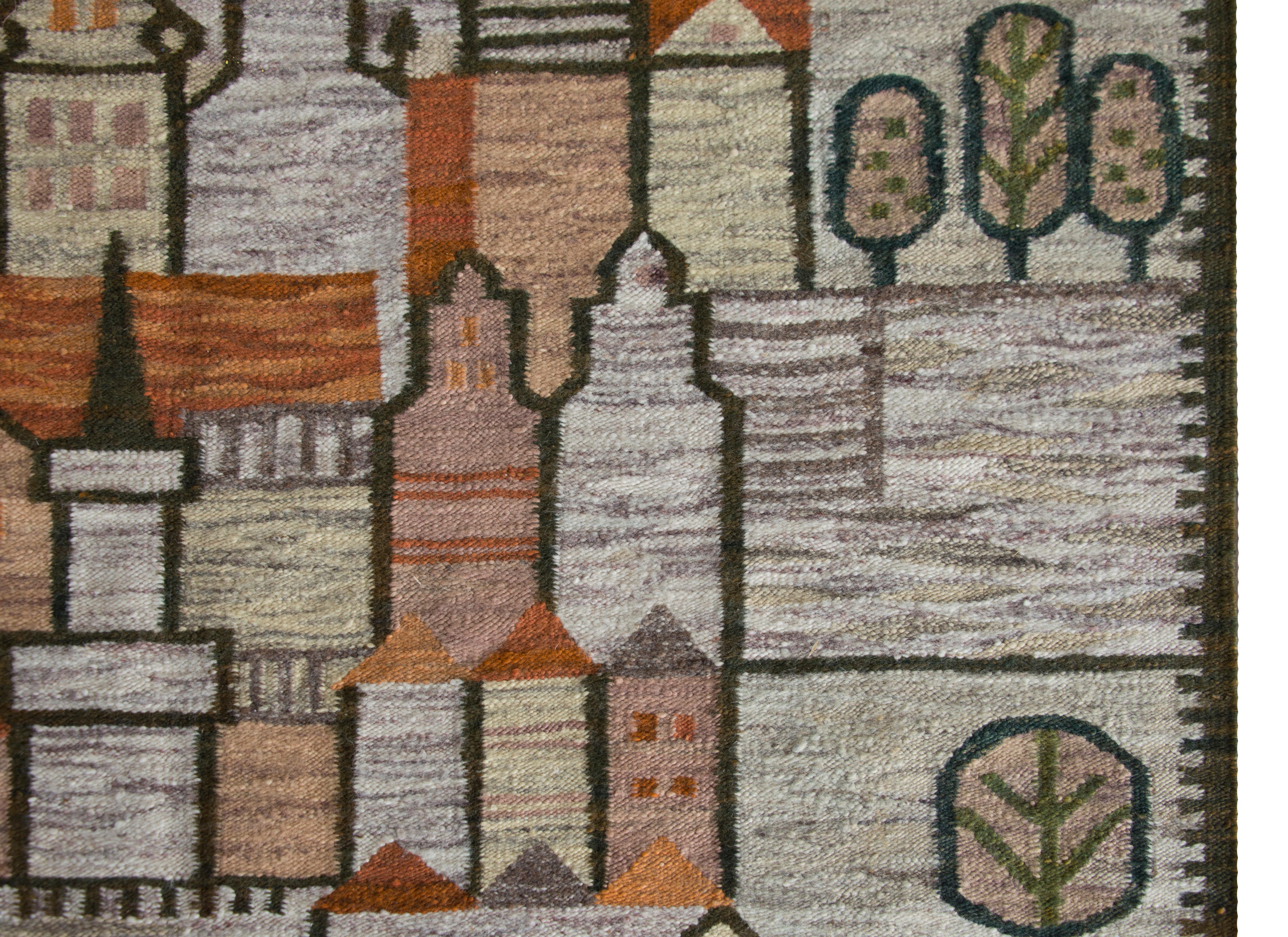 Wool Mid-20th Century Polish Cepelia Rug For Sale