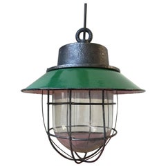 Mid-20th Century Polish Green Enamelled Lamp, 1940