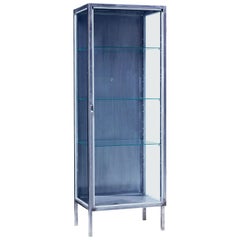 Retro Mid-20th Century Polished Steel Medical Cabinet