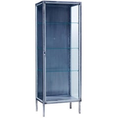 Used Mid-20th Century Polished Steel Medical Cabinet