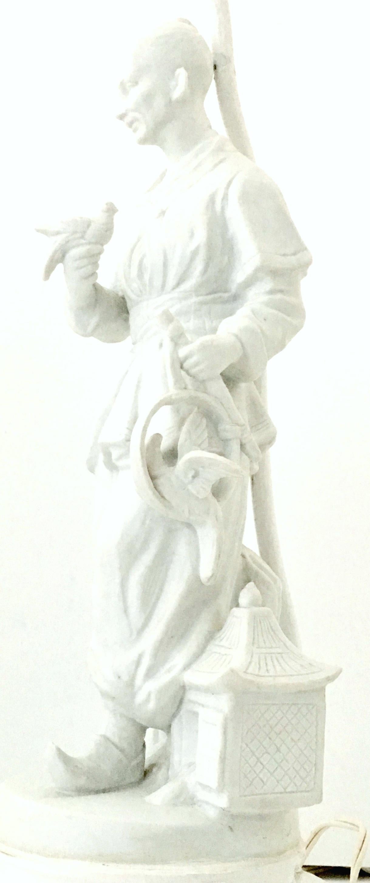 Mid-20th Century Porcelain Blanc De Chine Asian Figural Table Lamps For Sale 6