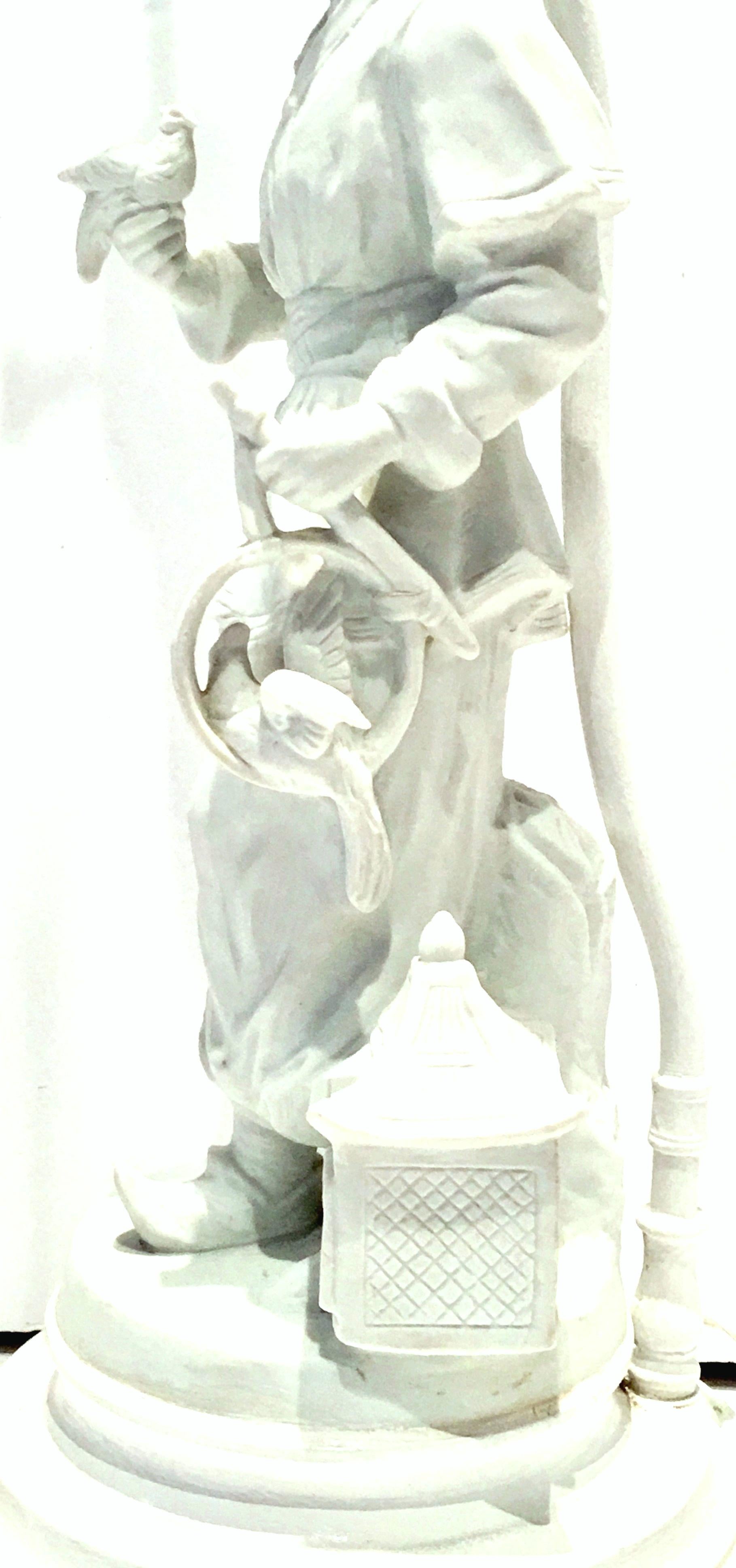 Mid-20th Century Porcelain Blanc De Chine Asian Figural Table Lamps For Sale 7