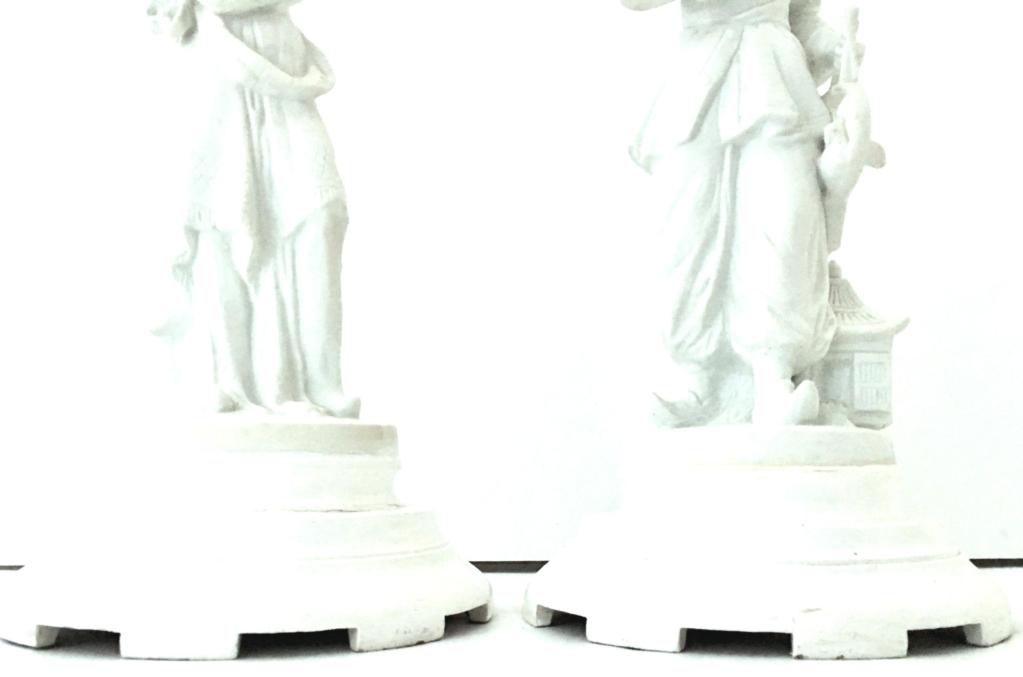 Mid-20th Century Porcelain Blanc De Chine Asian Figural Table Lamps For Sale 2