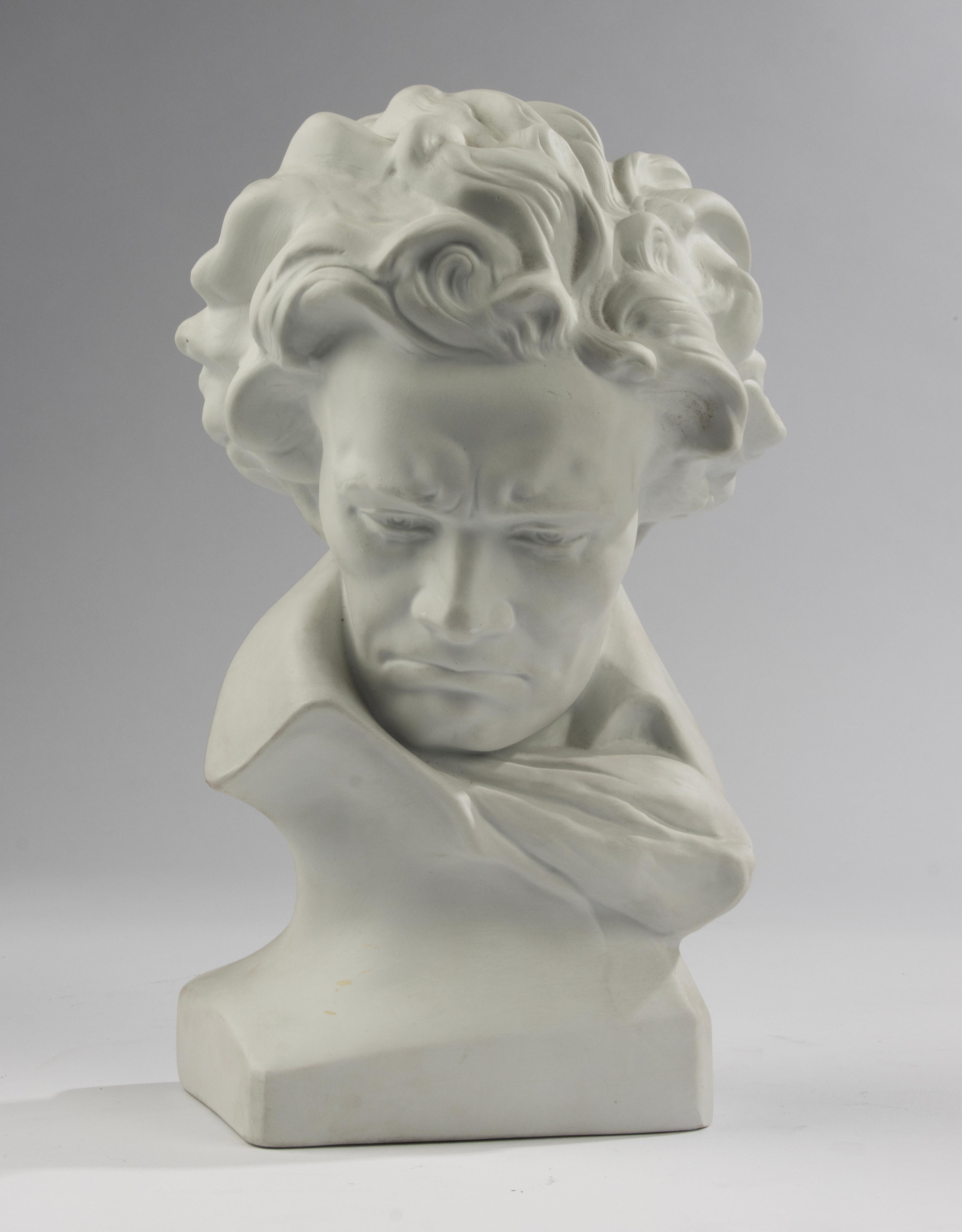 Mid-20th Century Mid 20th Century Porcelain Buste - Portrait of Beethoven - Limoges