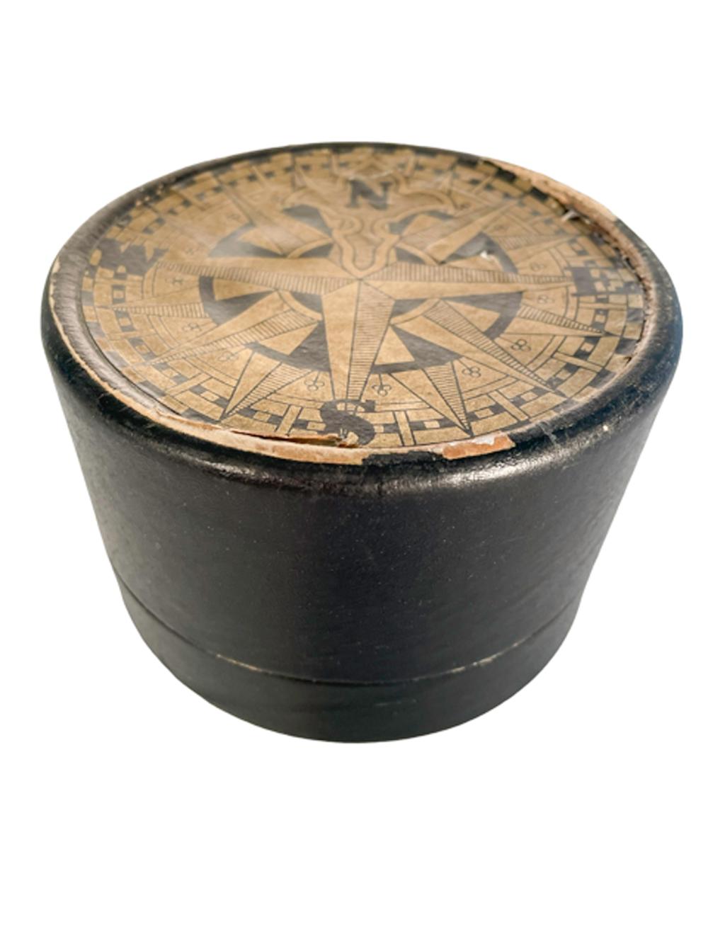 Mid-20th Century Porcelain Drink Coasters, Sailing Ships in Black W/Gold Accents For Sale 1