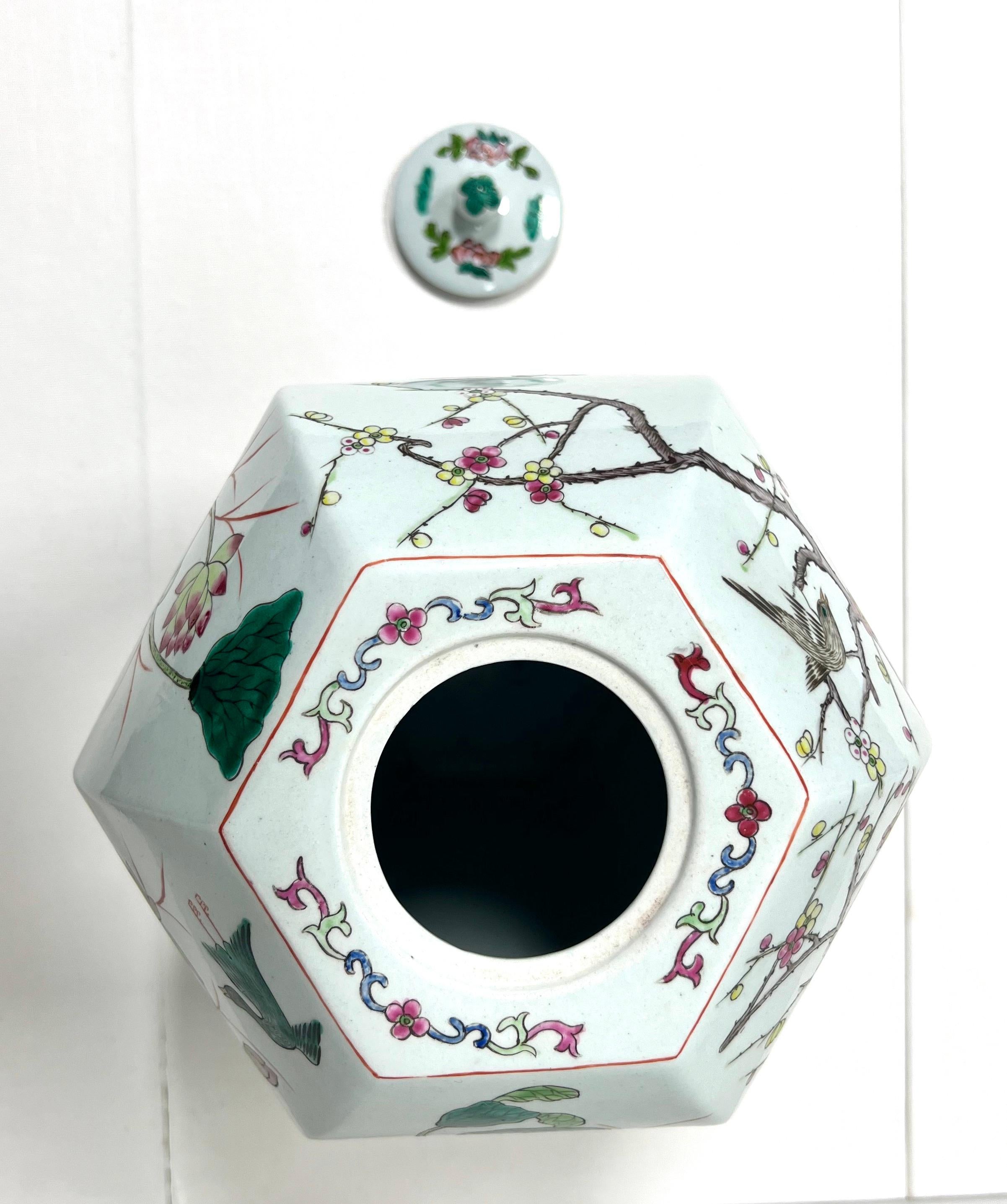 Mitte des 20. Jahrhunderts Porzellan Hand gemalt asiatischen Ingwer Jar 3