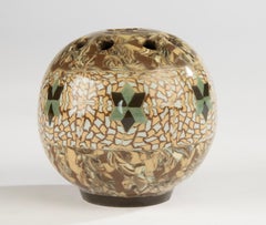 Jarrón con ramillete de mediados del siglo XX - Jean Gerbino - Vallauris - Cerámica mosaico