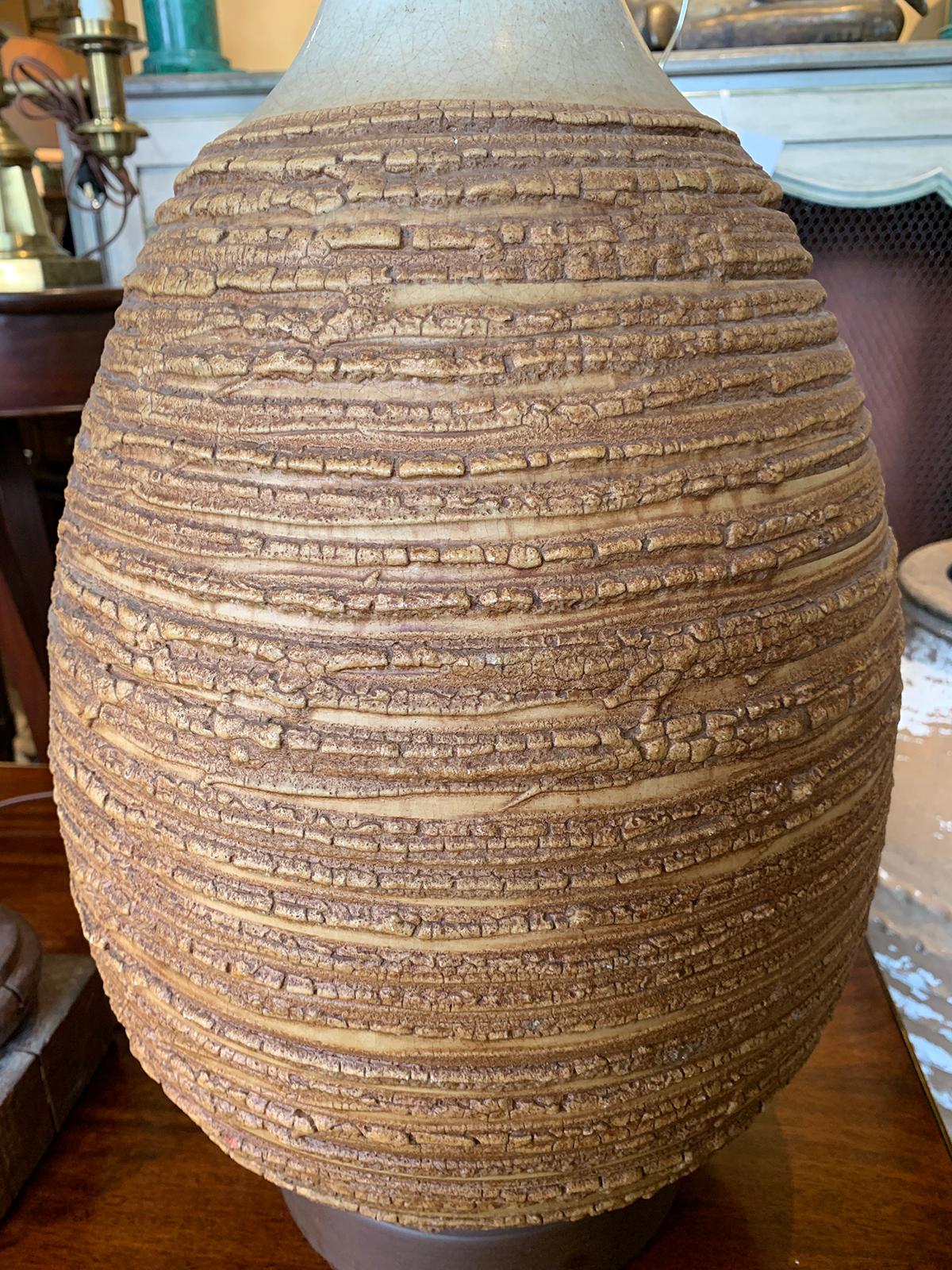 Mid-20th Century Pottery Lamp For Sale 2