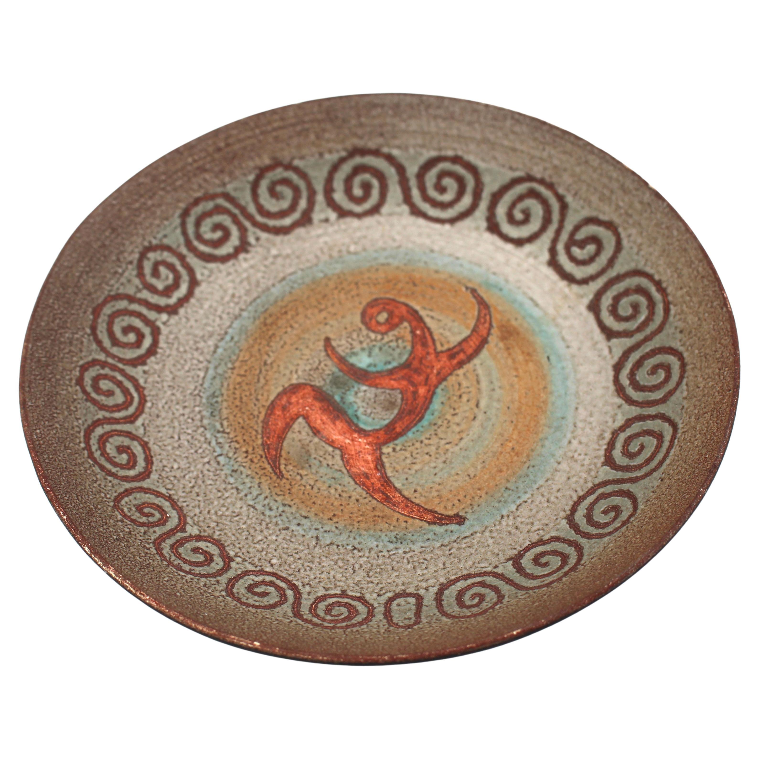 Niedriges Kompott aus Keramik aus der Mitte des 20. Jahrhunderts von Man Ray, Vallauris, Frankreich im Angebot