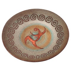 Compota baja de cerámica de mediados del siglo XX de Man Ray, Vallauris, Francia