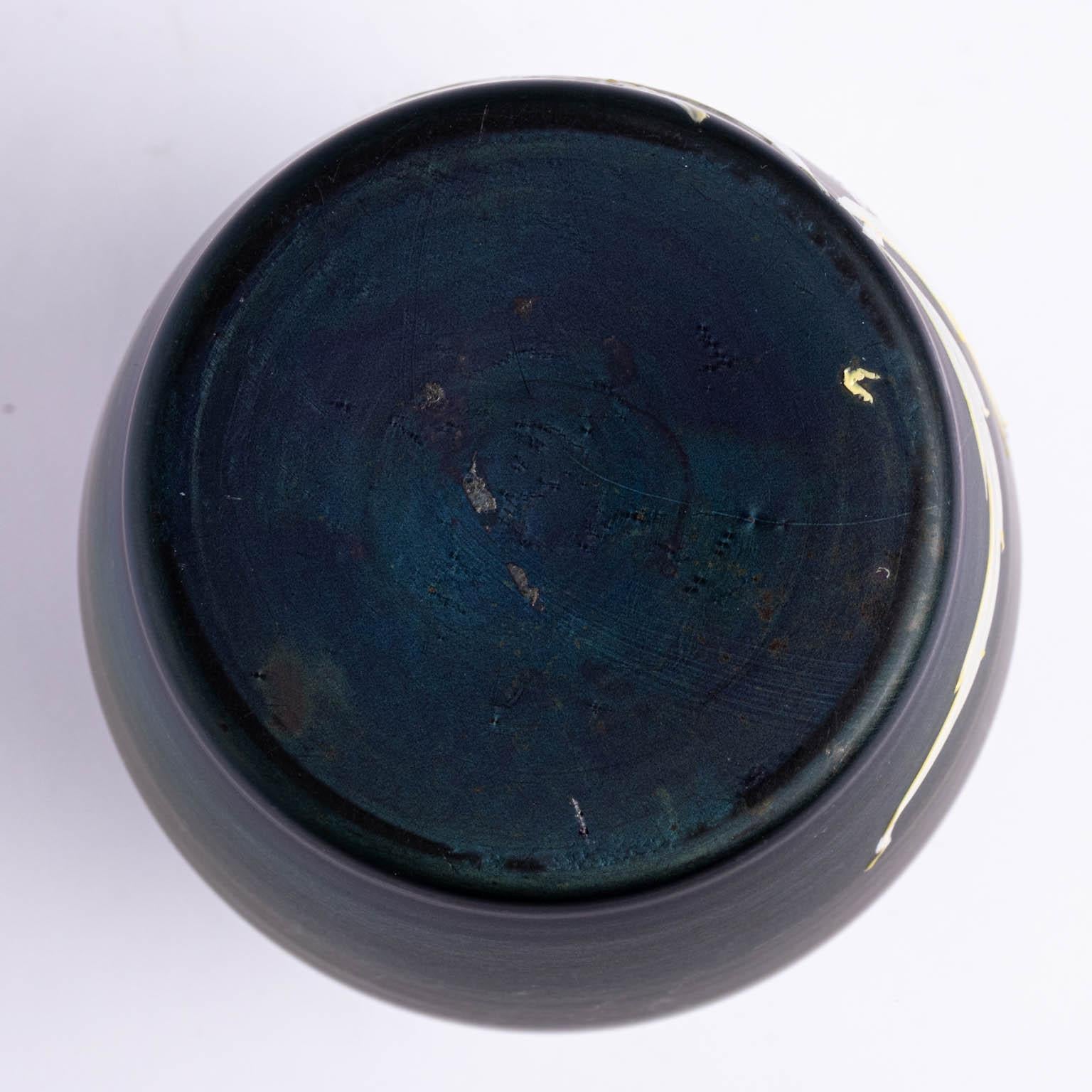 Mid-20th Century Purple Enameled Art Glass Vase 6