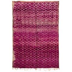 Vintage Mid-20th Century Purple Moroccan Tribal Wool Rug