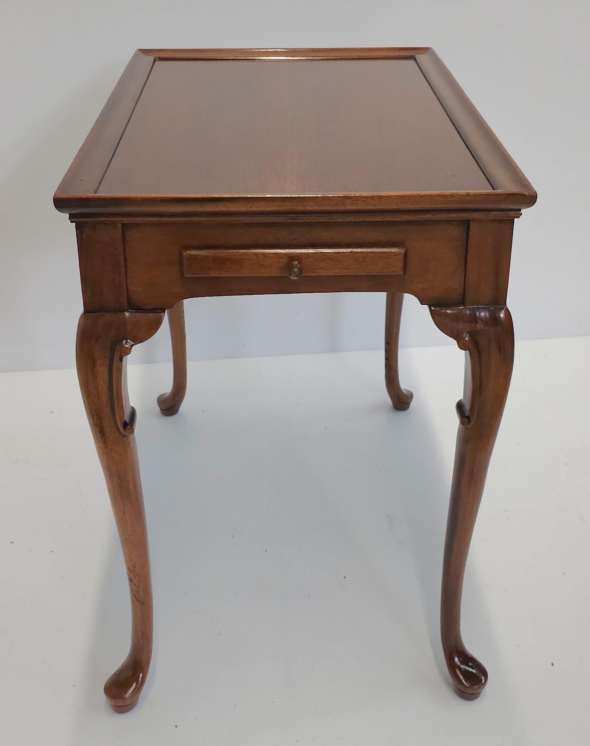 Mid 20th Century Queen Anne Style Mahogany Tea Table With Pull Out Trays For Sale 5