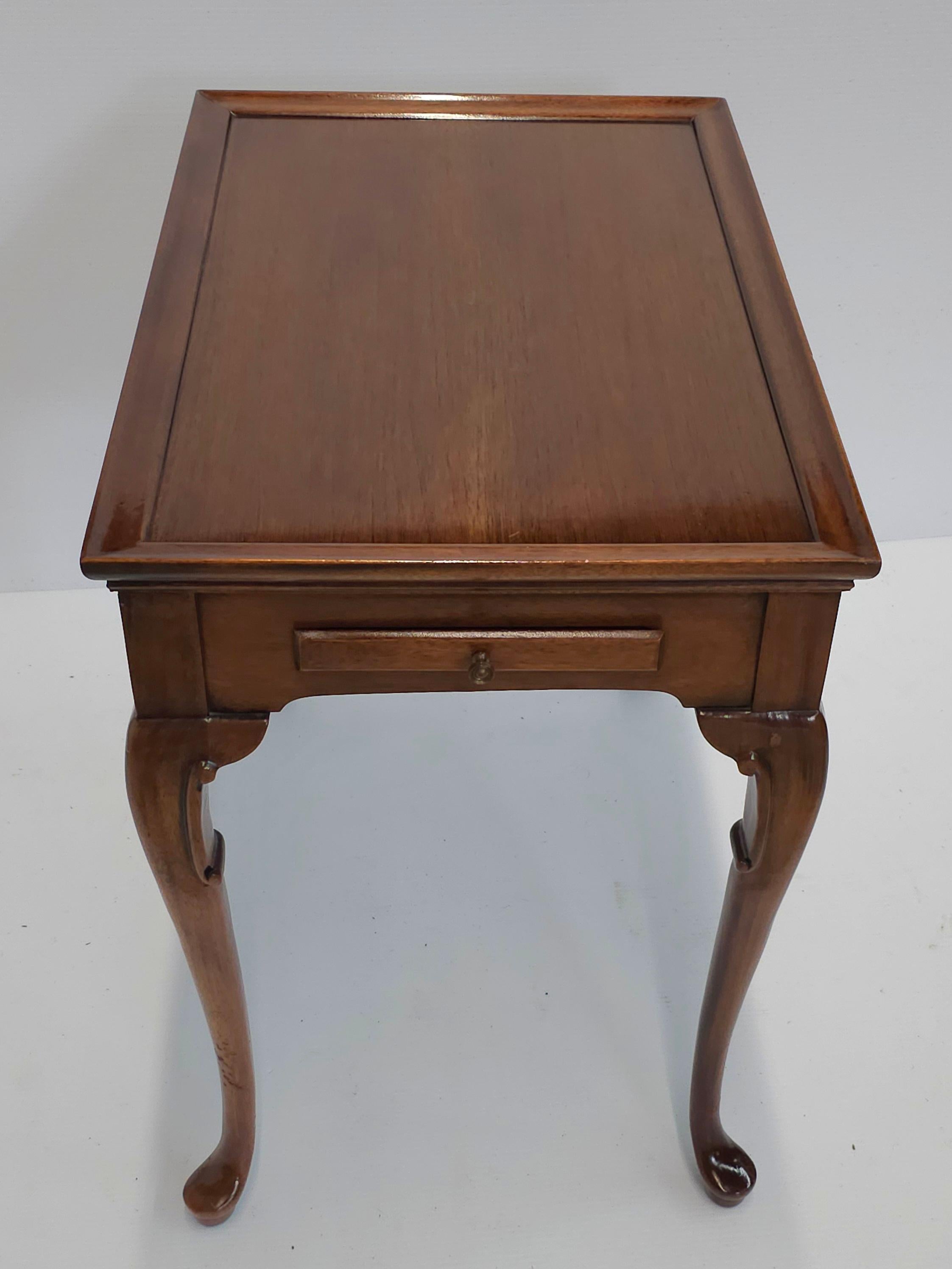 Mid 20th Century Queen Anne Style Mahogany Tea Table With Pull Out Trays For Sale 6
