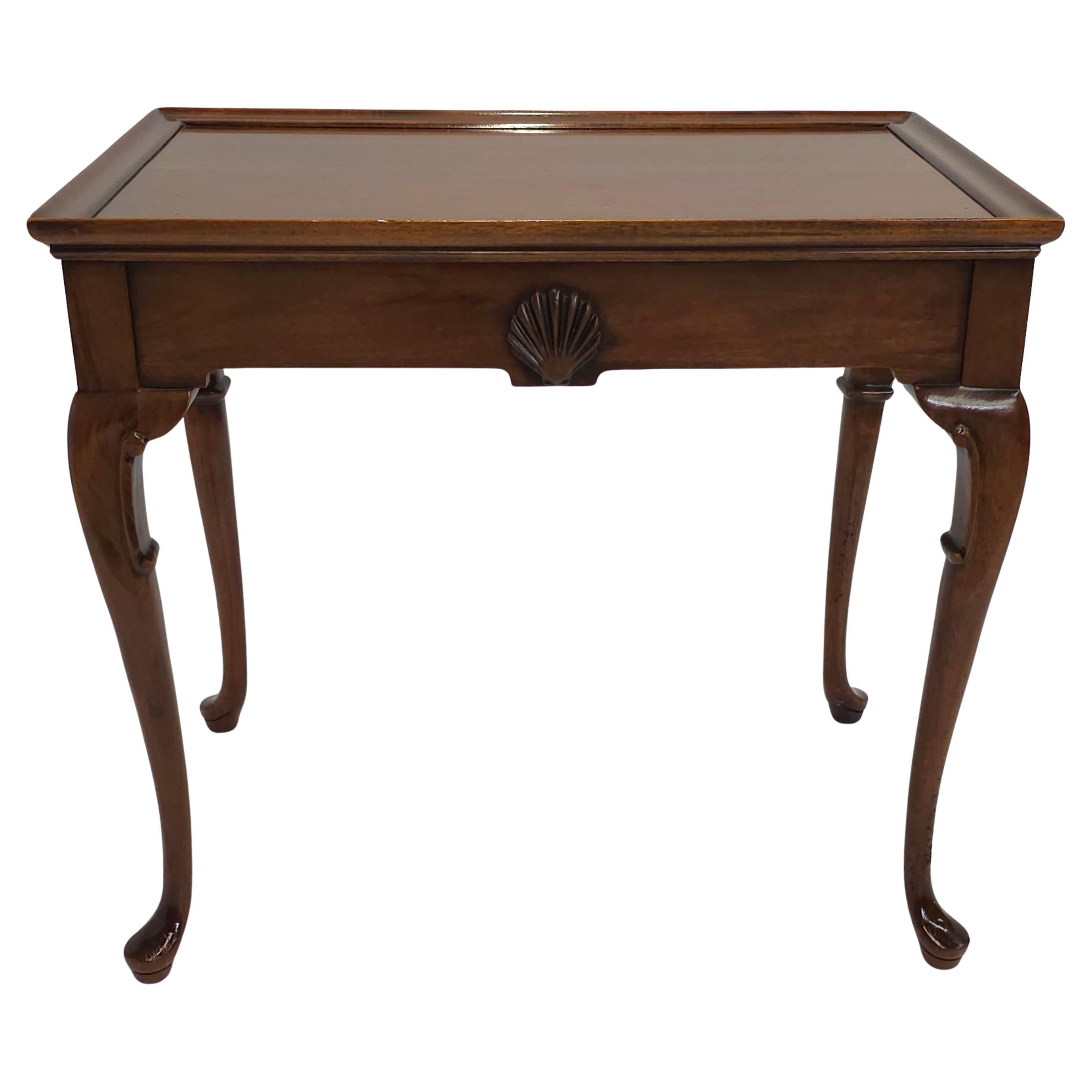A Mid 20th Century Queen Anne Style Mahogany Tea Table With Pull Out Trays. Fully Finished on both sides, front and rear.
Measures 27.75