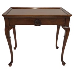 Mid 20th Century Queen Anne Style Mahogany Tea Table With Pull Out Trays
