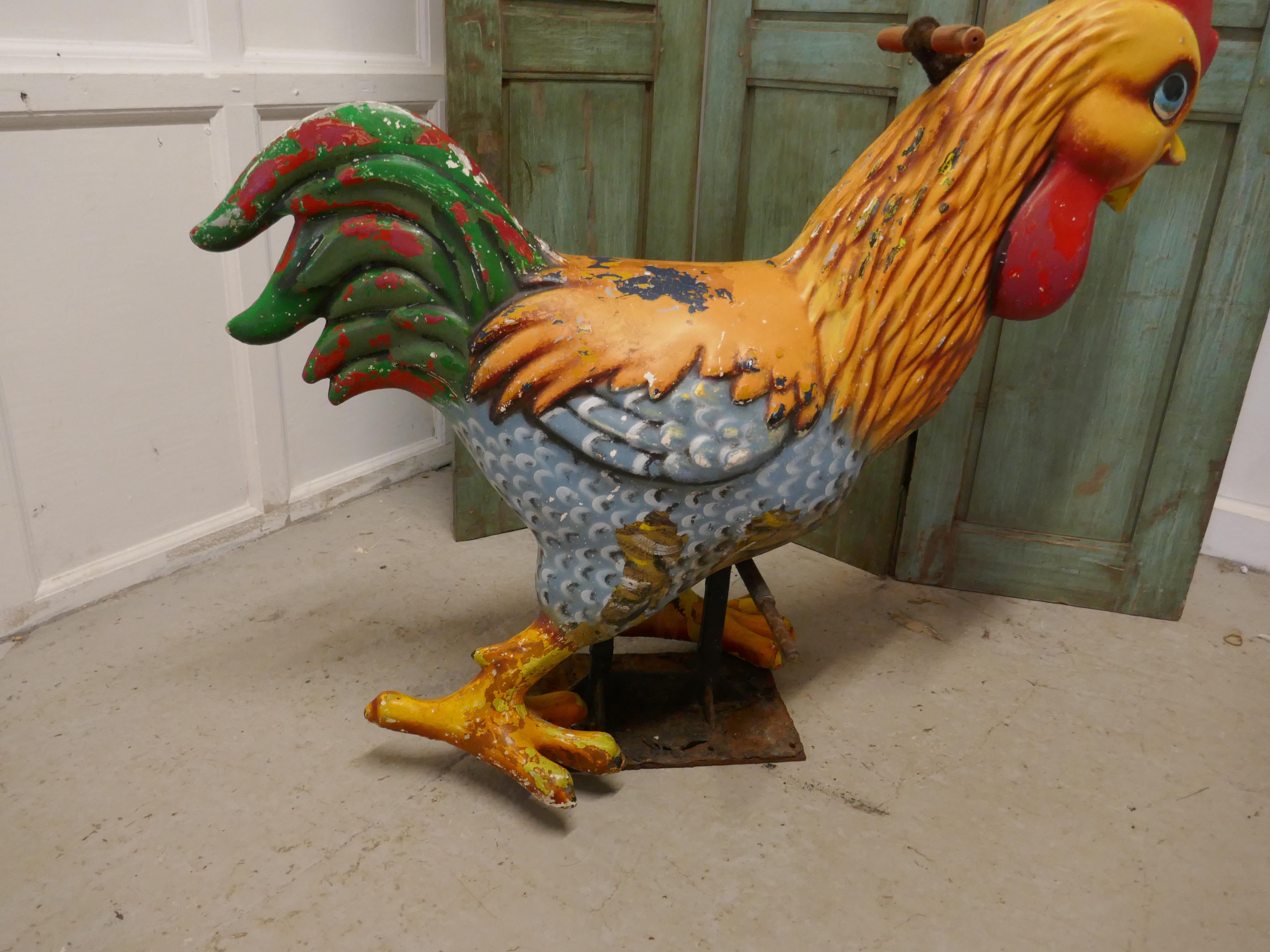 Mid-20th Century Quirky Fair Ground Carousel Giant Funky Chicken Ride In Fair Condition In Godshill, Isle of Wight