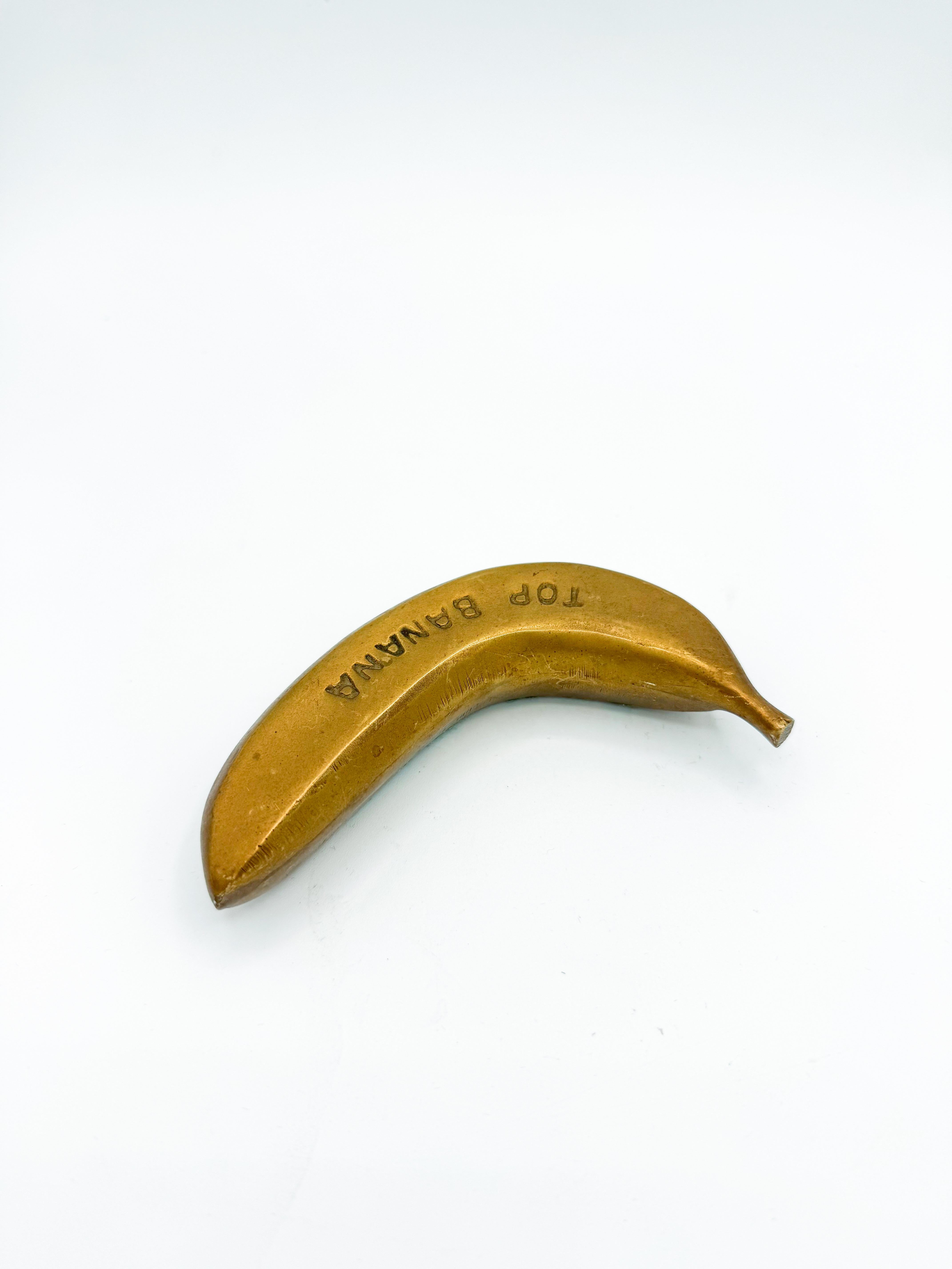 Mid 20th Century Quirky “Top Banana” Brass Paperweight / Object 1