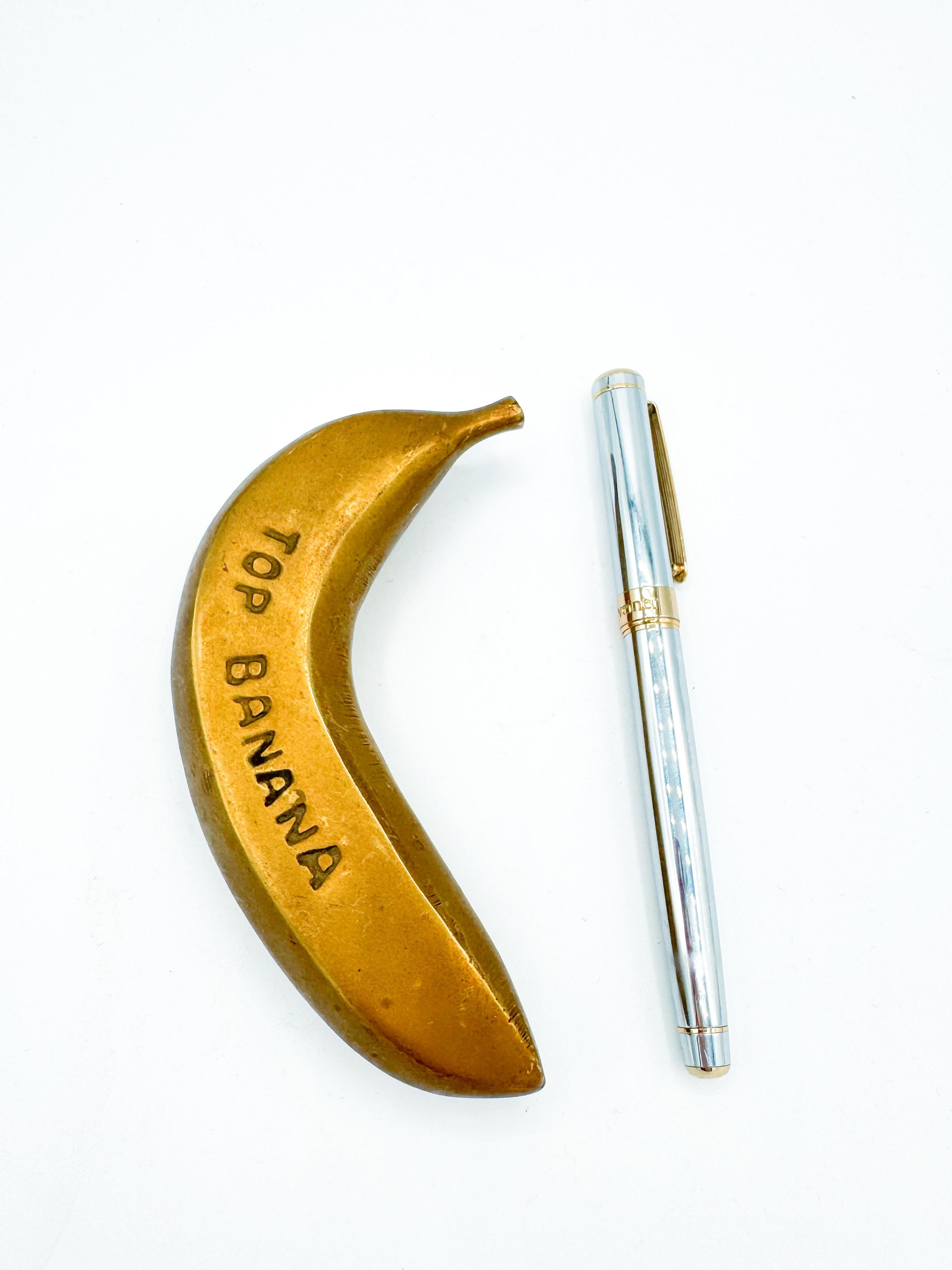 Mid 20th Century Quirky “Top Banana” Brass Paperweight / Object 2
