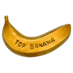 Mid 20th Century Quirky “Top Banana” Brass Paperweight / Object