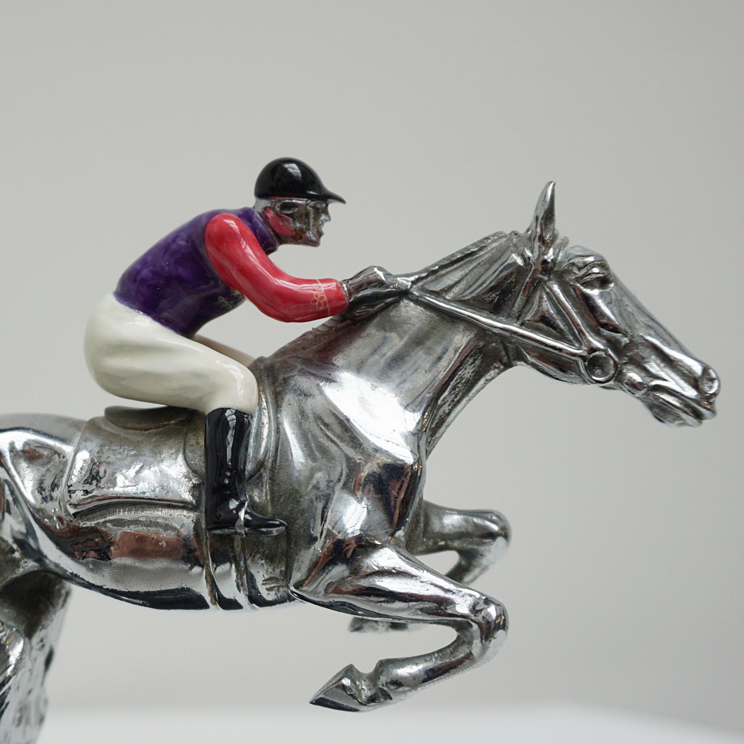 Mid-20th Century Racing Horse and Jockey Mascot with the Queens Colors 1