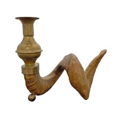 Mid-20th Century Ram's Horn Candlestick