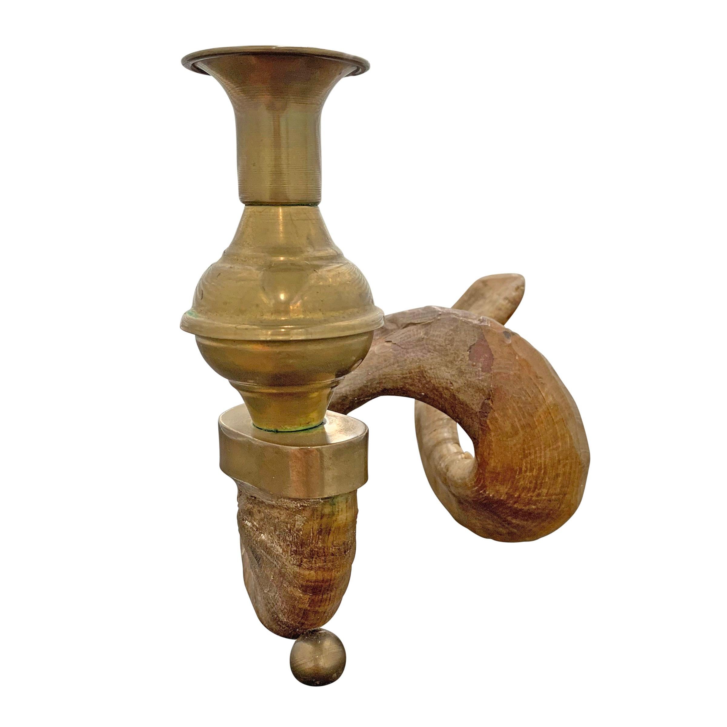 American Mid-20th Century Ram's Horn Candlestick