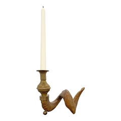 Mid-20th Century Ram's Horn Candlestick