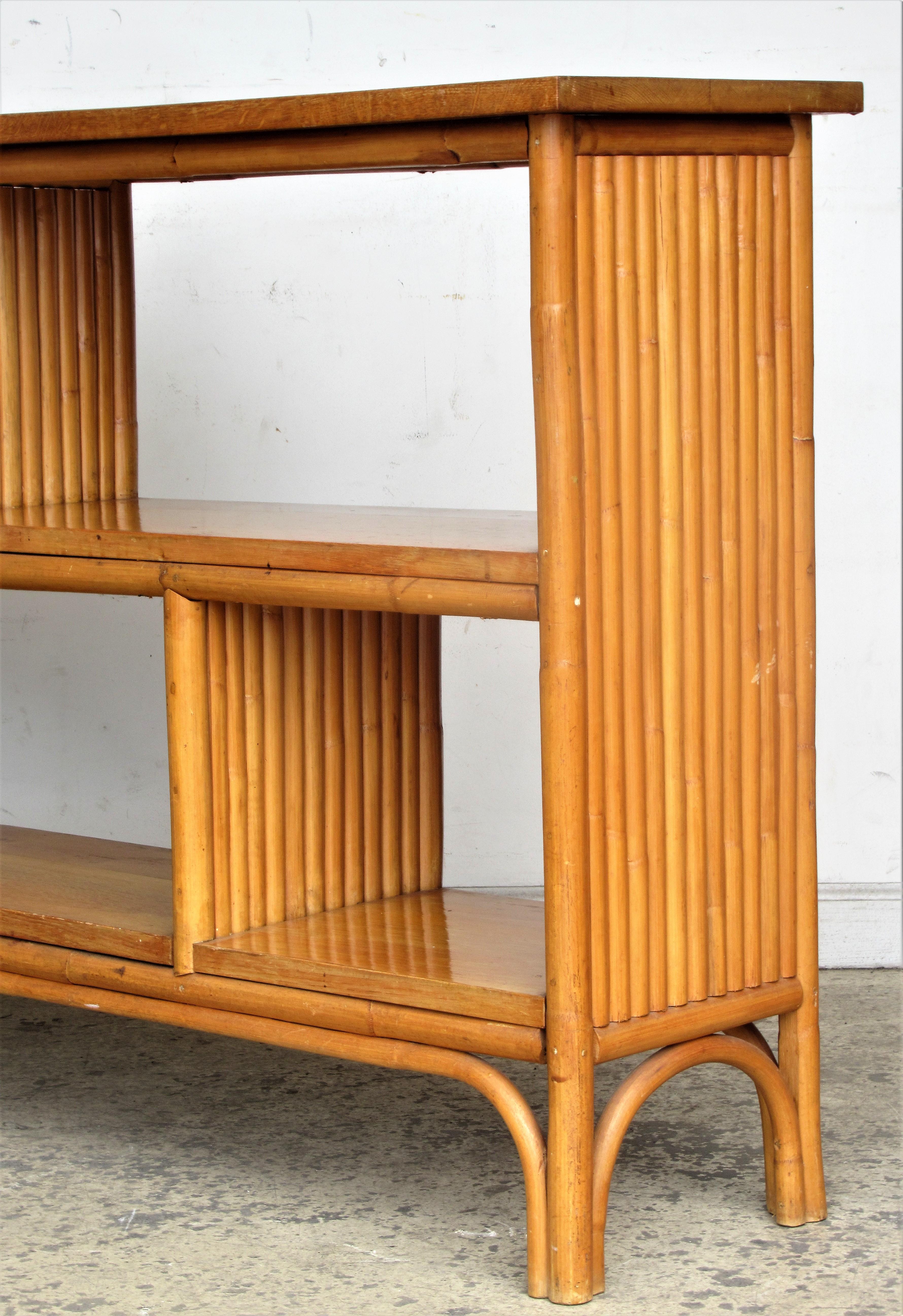 Mid-Century Modern Paul Frankl Design Rattan Bookcase