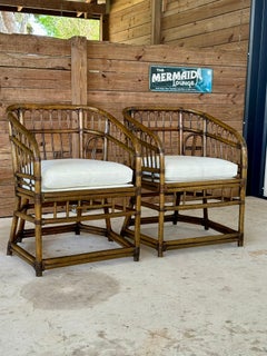 Sedie da vasca in rattan di Lewittes della metà del XX secolo - Coppia di sedie nuove con rivestimento/rifinito