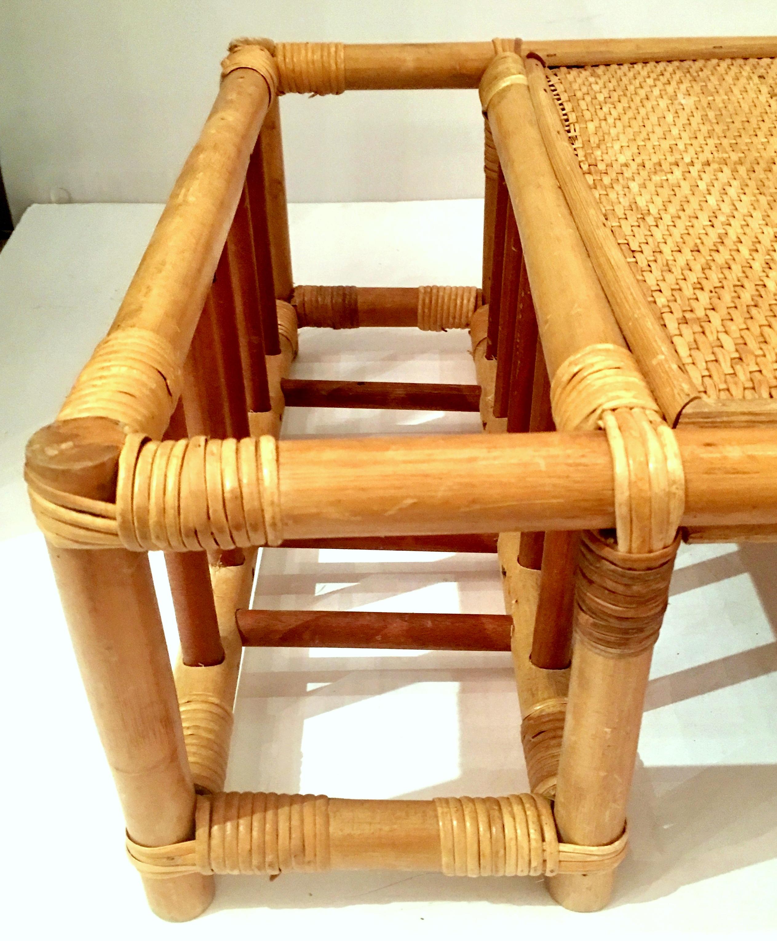 Mid-20th Century Rattan & Wicker Bed Tray & Magazine Holder In Good Condition In West Palm Beach, FL