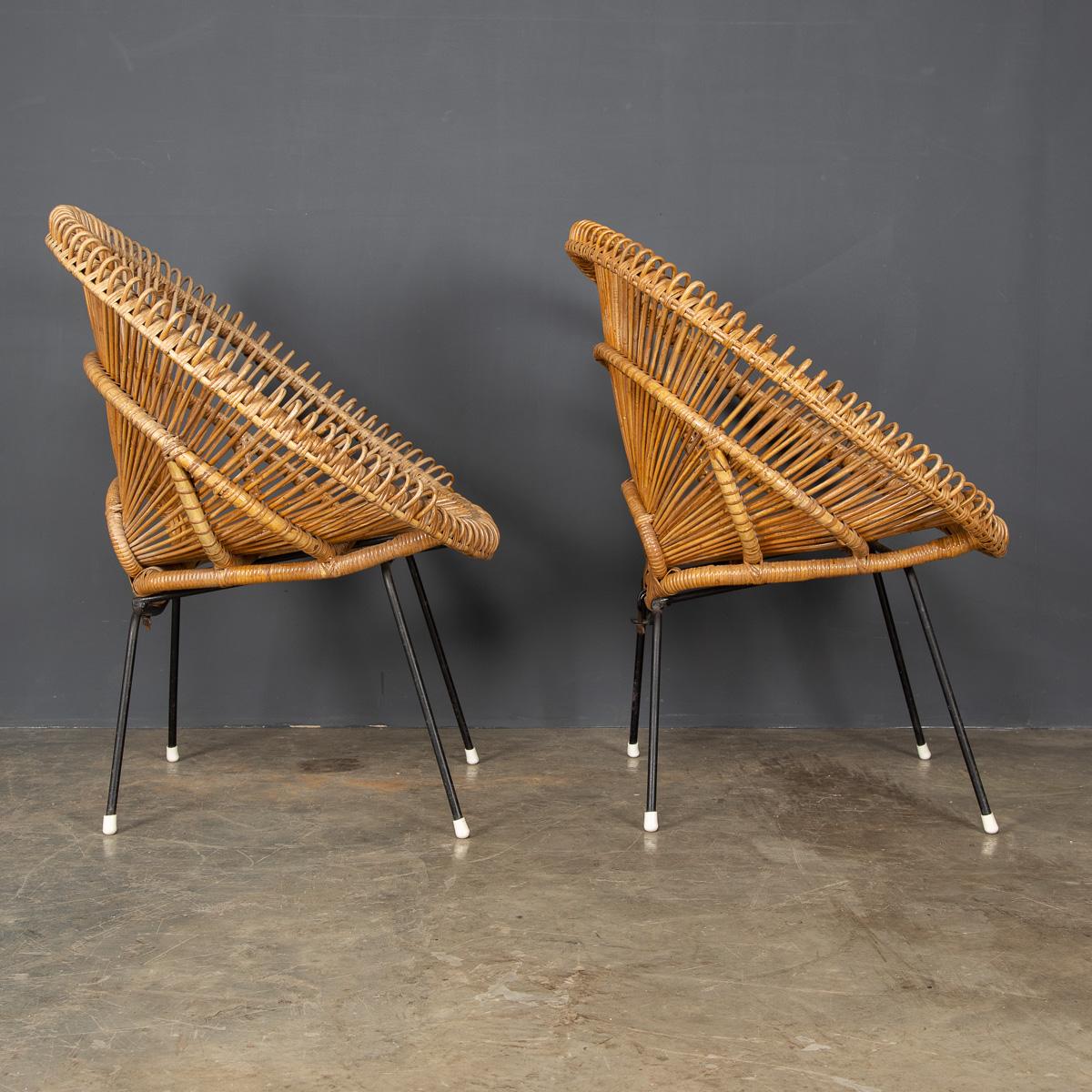 Mid-20th Century Rattan Woven Table And Chairs, By Janine Abraham, c.1960 2